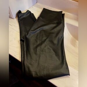 Black Faux Leather Leggings, Size Medium